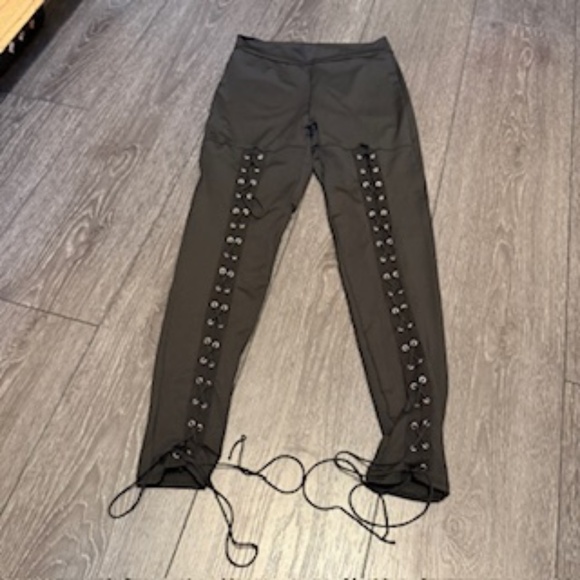 Goth lace up leg pants - Picture 1 of 5